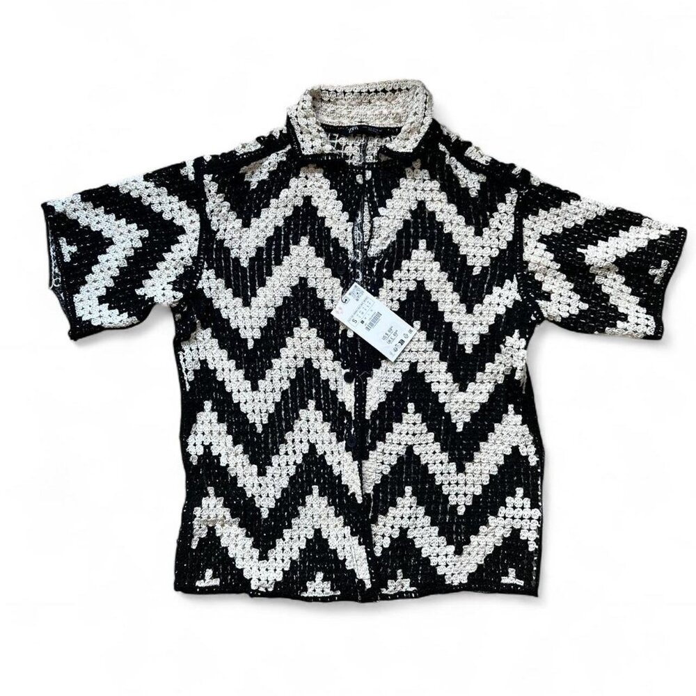 NWT Zarw knit crochet shirt Size S